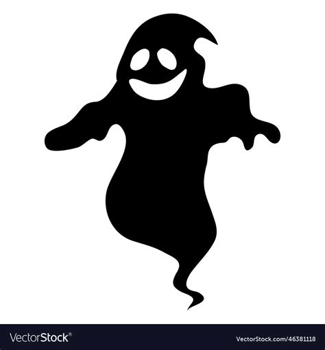 Black ghost silhouette 14 Royalty Free Vector Image