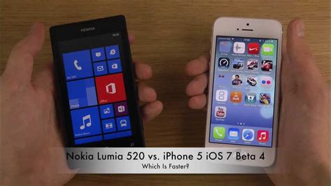 Nokia Lumia 520 Vs Iphone 5 Ios 7 Beta 4 Which Is Faster Youtube