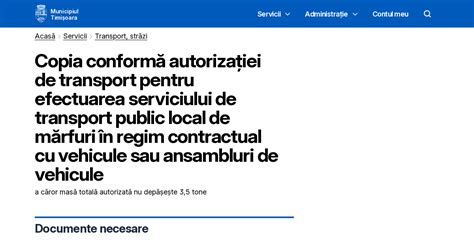 Copia conformă autorizației de transport pentru efectuarea serviciului