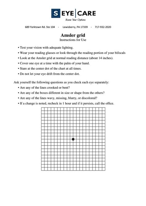 Large Amsler Grid Printable