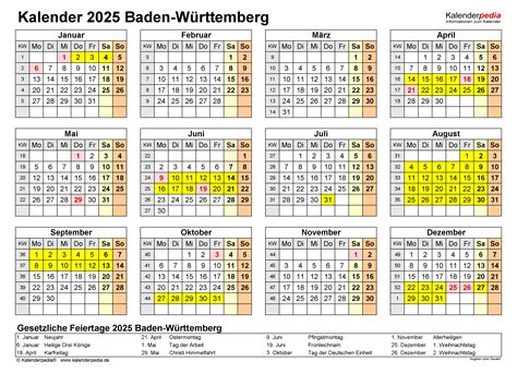 Der Kalender BW 2025: Ein Wegweiser Für Die Zukunft Baden-Württembergs