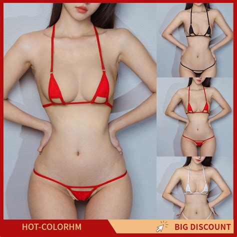 Cm Women Thongs Bra Bikini Set Swimwear Swimsuit G String Underwear Lingerie Set Shopee Malaysia