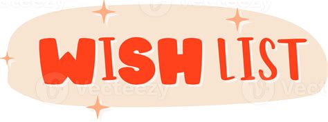 Wish List. cute Sticker text with twinkle star 11812098 PNG