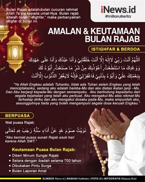 Infografis Keutamaan Puasa Bulan Rajab