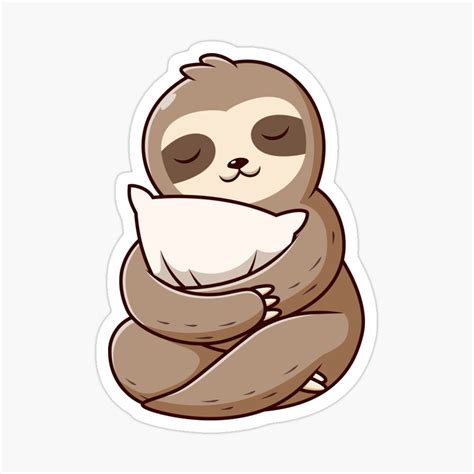 Cute Sloth Hug A Pillow Sticker For Sale By Berryl09 In 2024 Cute Sloth Cute Doodle Art