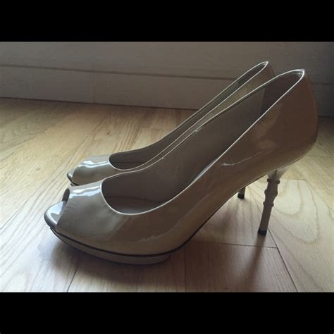 Gucci Shoes Gucci Nude Patent Bamboo Heel Peep Toe Platform Poshmark