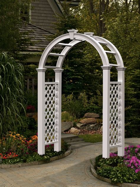 Nantucket Legacy Vinyl Arbor With Lattice Gardeners Supply