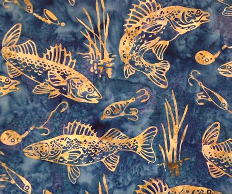 Walleye Fish Batik Fabric From Plaidsquare On Etsy Studio