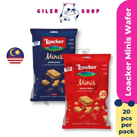 Loacker Minis Wafers X20pcs Cream Kakao Wafer Napolitaner Hazelnut