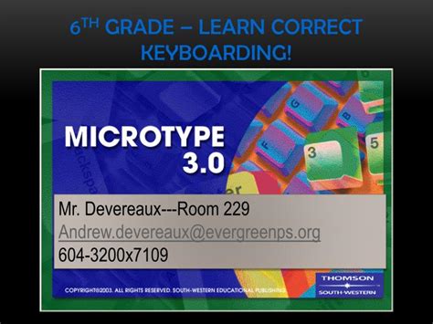 Ppt 6 Th Grade Learn Correct Keyboarding Powerpoint Presentation Id 1763683