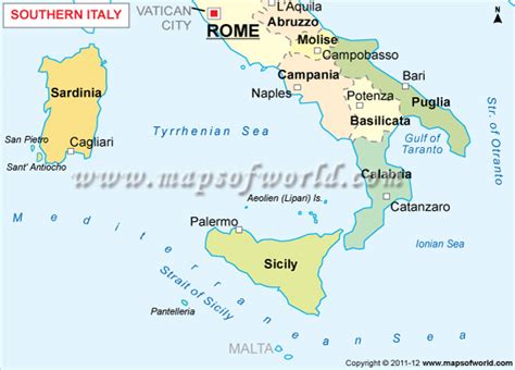 Large Map Of Southern Italy