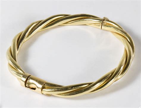 Lot 224 14k Gold Hinged Bangle Bracelet Leonard Auction Sale 209