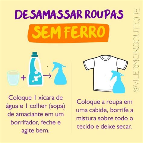 Como Tirar O Amassado Da Roupa Sem Ferro - Como desamassar roupas sem ferro | Roupas, Amaciante