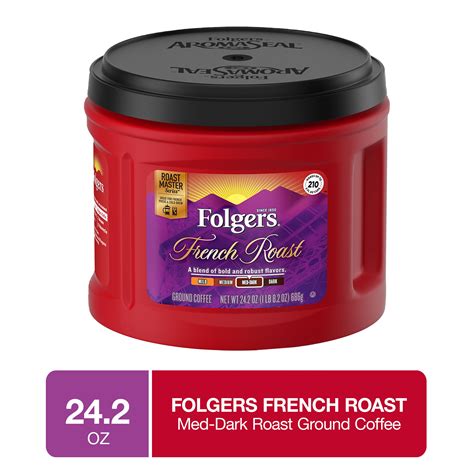 Folgers French Roast Ground Coffee Medium Dark Roast 242 Ounce