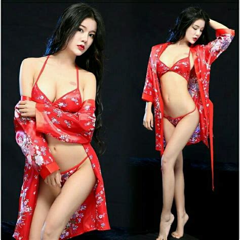 Jual COINLOVERS Lingerie Sexy G String Model Kimono Sakura Sexy Lingerie Model Kimono Sakura