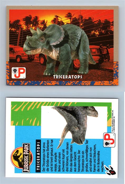 Tricerapatops 7 Jurassic Park 1993 Topps German Trading Card