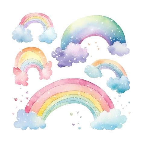 Clipart D Arcs En Ciel De Couleur Pastel Aquarelle Dessin S La Main