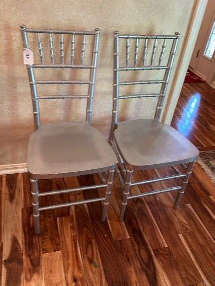 Pair Of Painted Wood Side Chairs Curran Miller Auction Realty Inc