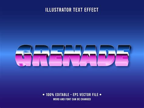 premium vector grenade editable text effect template