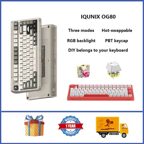 Iqunix Og Wireless Mechanical Keyboard Three Mode Hot Plug Rgb Game Keyboard Pbt Keycap