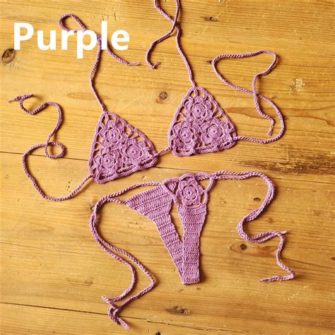 Handmade Crochet Mini Bikini Set Sexy Beach Swimsuit