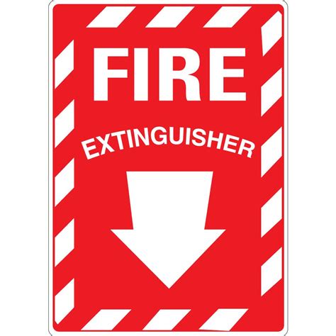 Buy Fire Extinguisher Sign With Down Arrow Vinyl Label Decal Sticker