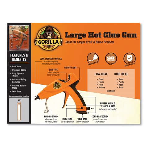 Dual Temp Hot Glue Gun Orange Black InkyToners