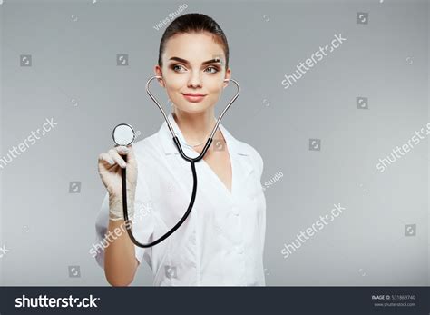 Lovely Female Doctor Brown Hair Nude Stock Photo Shutterstock