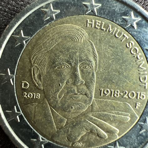 2 Euro Münze Helmut Schmidt Fehlprägung Materialüberschuss Pickel