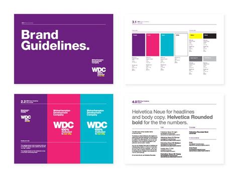 The Brand Guidelines Are Displayed In Three Different Colors