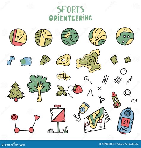 Orienteering Sport Equipment Vector Illustration Stock Vector