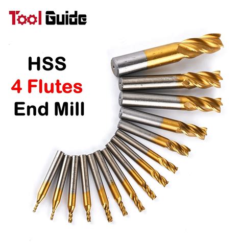 Flutes End Mill Cutter M Hss Titanium Coated Cnc Milling Machine