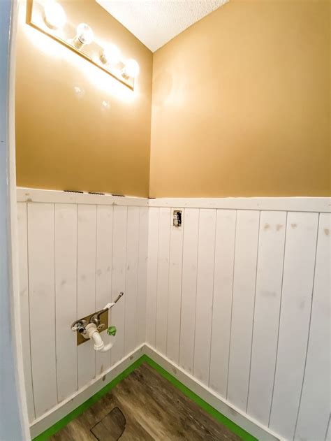 Easy DIY Vertical Shiplap Wainscoting In A Bathroom Shiplap