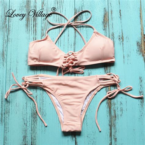 Lovey Village Bikinis Women Swimsuit Swimwear Female Sexy Micro Bikini Brazilian Bandeau