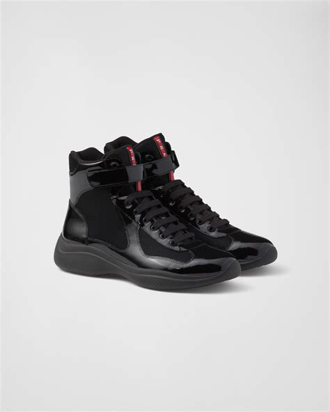 Black Prada Americas Cup High Top Sneakers PRADA