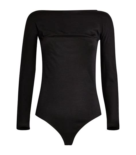 Womens Wolford Black Split Detail Bodysuit Harrods Uk