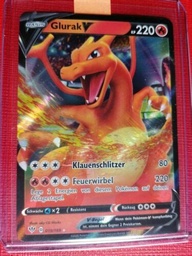 POKEMON GLURAK V 019 189 FLAMMENDE FINSTERNIS ULTRA RARE GER