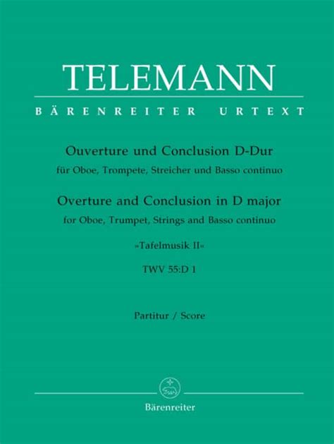 Telemann Georg Philipp Ouvert Re Und Conclusion D Dur Twv D Aus