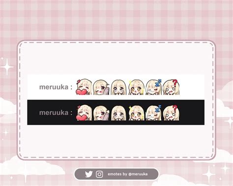 Twitch Emotes Cute Chibi Girl Blonde Hair With Bangs Brown Eyes Premade Discord