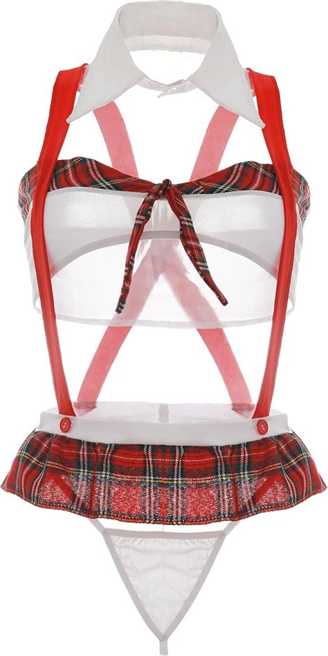 Vicsec Schulm Dchen Dessous Reizw Sche Set F R Damen Mit Karierte Minirock Faltenrock Lingerie