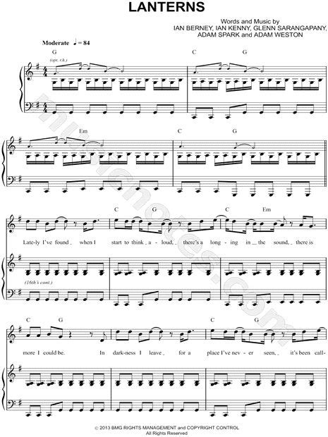 Print And Download Lanterns Sheet Music By Birds Of Tokyo Sheet Music Arranged For Piano Vocal