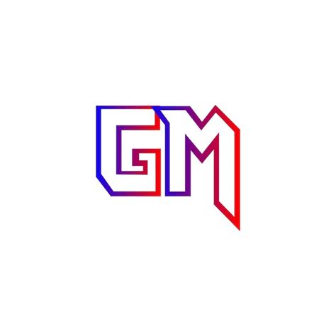 Diseño del logotipo de la letra gm Vector Premium