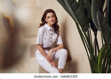 Portrait Beautiful Sexy Brunette Woman Tanned Stock Photo 1686852043 Shutterstock