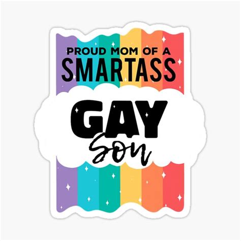 Proud Mom Of A Smartass Gay Son LGBT Gay Pride Vintage LGBT Sticker