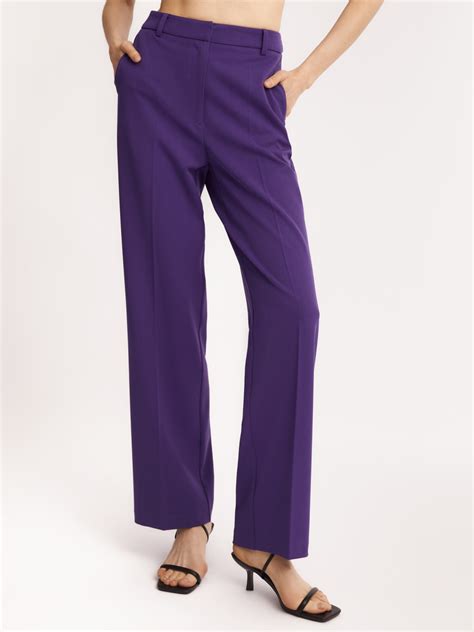 Брюки прямого фасона с высокой посадкой 223317366071, цвет Сливовый ...