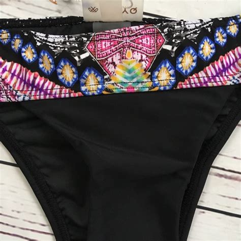 Pilyq Swim Pilyq Hindi Banded Teeny Bikini Bottoms Small Nwt Poshmark