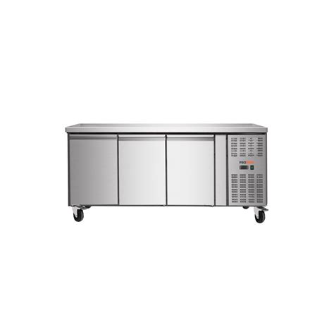 Desserte gastro prof 700mm 3 portes GN1 1 centrale T négative