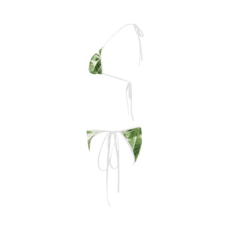 Tropical Bananas Leaves Custom Bikini Swimsuit ID D