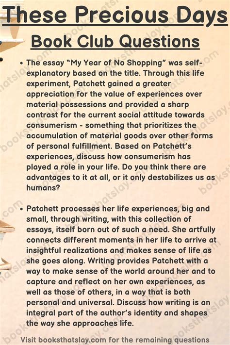 These Precious Days Book Club Questions