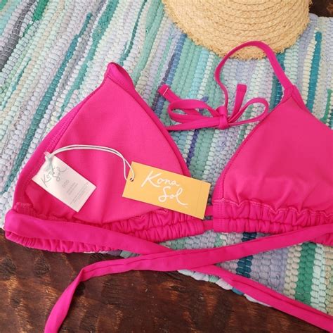 Kona Sol Swim Nwt Hot Pink Bikini Top Poshmark